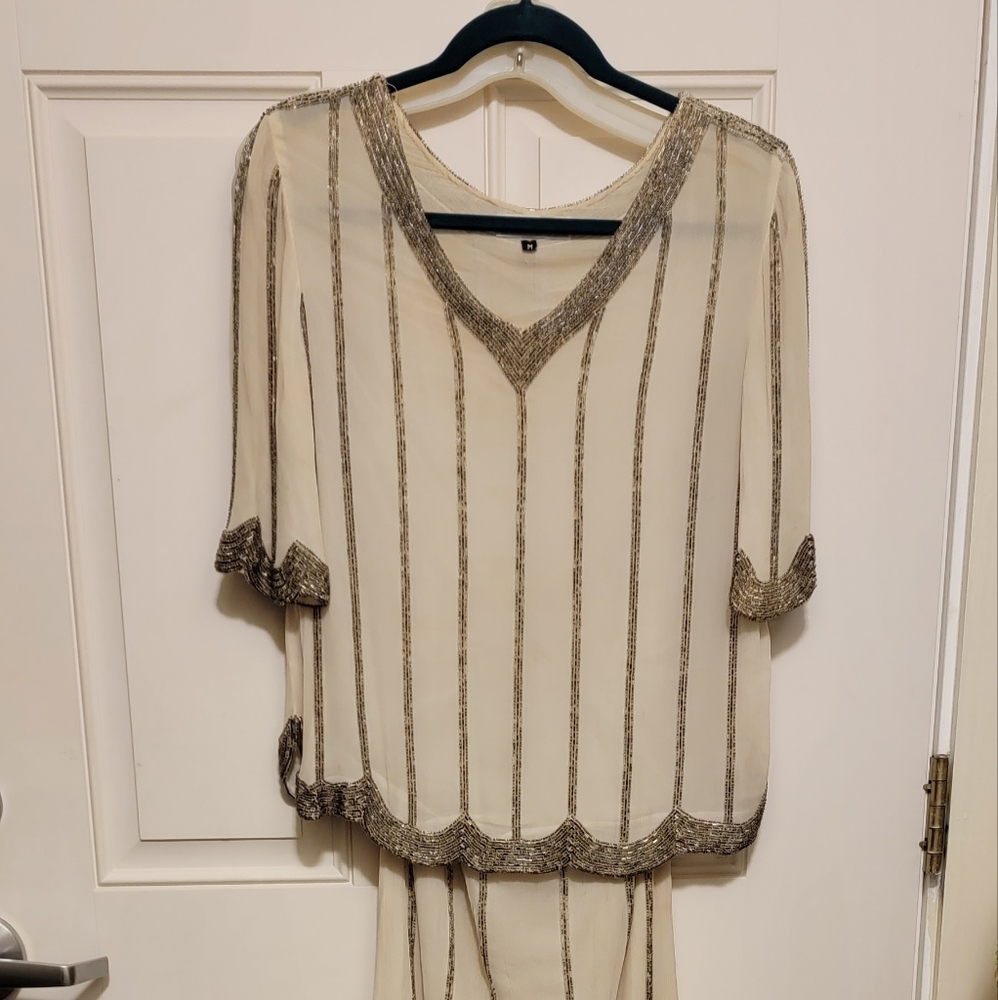 Vintage Beaded 2-piece Dress - The 24 Collection - size M